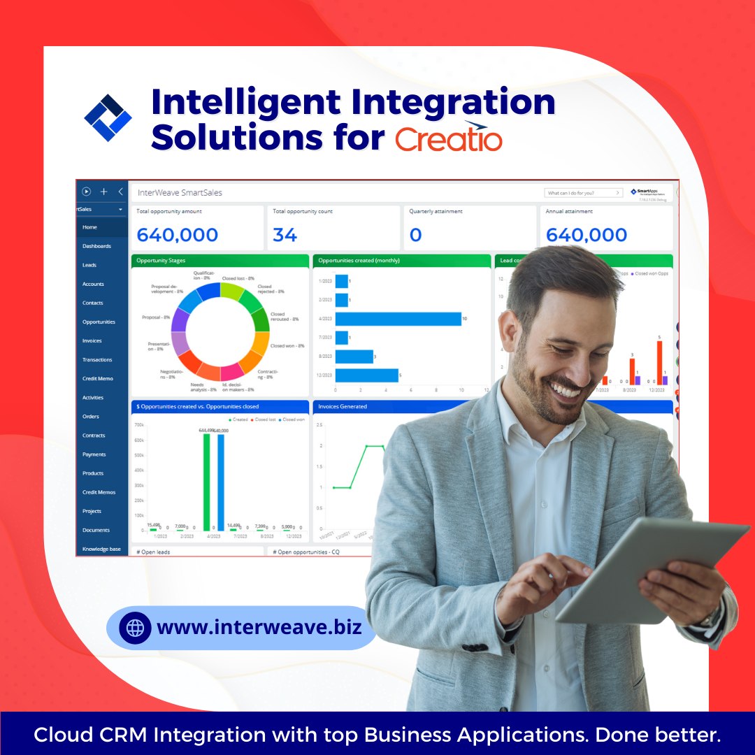 InterWeave1's tweet image. InterWeave is the intelligent Cloud Integration Platform for CRM; integrating Financial Applications, Payments and Multi-Cloud Solutions.
#InterWeave #SmartSolutions #CRM #Integration #Creatio @Creatio_Global