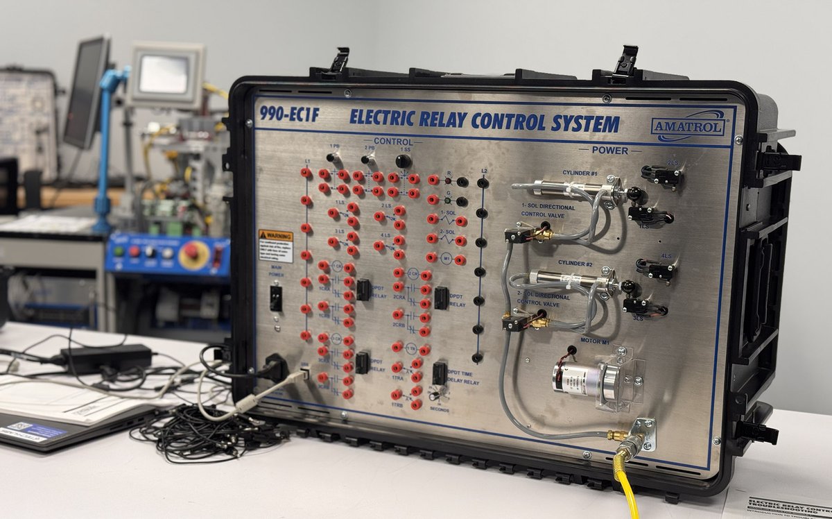 Tech-Labs (@tech_labs) on Twitter photo ⚡ Get hands-on with <a href="/amatrol/">Amatrol Inc.</a>'s 990-EC1F Electric Relay Control Trainer — perfect for mastering relay logic and industrial controls.
📍Schedule a visit to our Solutions Center and see it in action!
🔗 okt.to/zn4OSs
#Amatrol #ElectricalTraining #CTE ⚡ Get hands-on with <a href="/amatrol/">Amatrol Inc.</a>'s 990-EC1F Electric Relay Control Trainer — perfect for mastering relay logic and industrial controls.
📍Schedule a visit to our Solutions Center and see it in action!
🔗 okt.to/zn4OSs
#Amatrol #ElectricalTraining #CTE