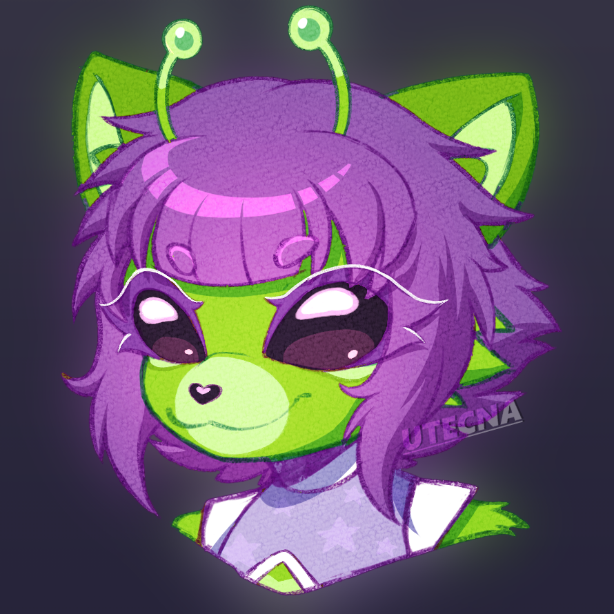 UTECNA's tweet image. Alien kitty Miu miu for @/_Minjun_ on #ArtFight!
#artfightteamcrystals