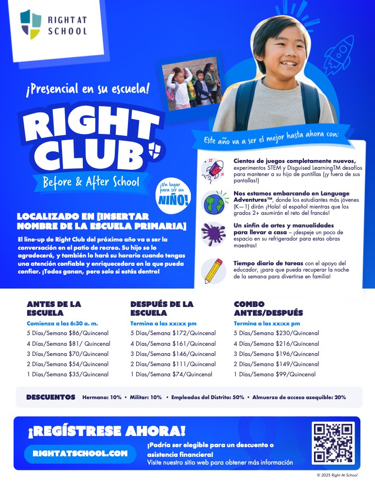 Medina Valley ISD (@mvisd) on Twitter photo Now Enrolling for 2025! Right at School’s After School Program at Medina Valley Elementary Schools is officially open for registration! Link to register here: rightatschool.com/register-2025/ Contact info: Area Manager, Emily Martinez at emily.martinez@rightatschool.com or (361) 676-2271 Now Enrolling for 2025! Right at School’s After School Program at Medina Valley Elementary Schools is officially open for registration! Link to register here: rightatschool.com/register-2025/ Contact info: Area Manager, Emily Martinez at emily.martinez@rightatschool.com or (361) 676-2271