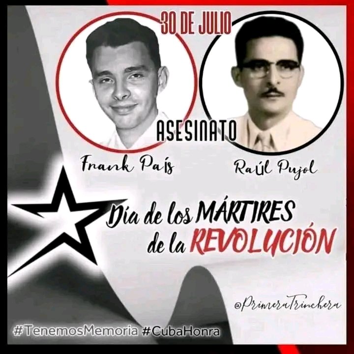 ¡La llama viva de la historia!  
 Ni olvidados ni muertos. 
Nuestros héroes y mártires son semilla eterna en el alma de la Patria. Su sacrificio no fue en vano; es cimiento de nuestra soberanía y faro en la lucha.  Frank País García,  joven de mirada profunda
#FidelPorSiempre