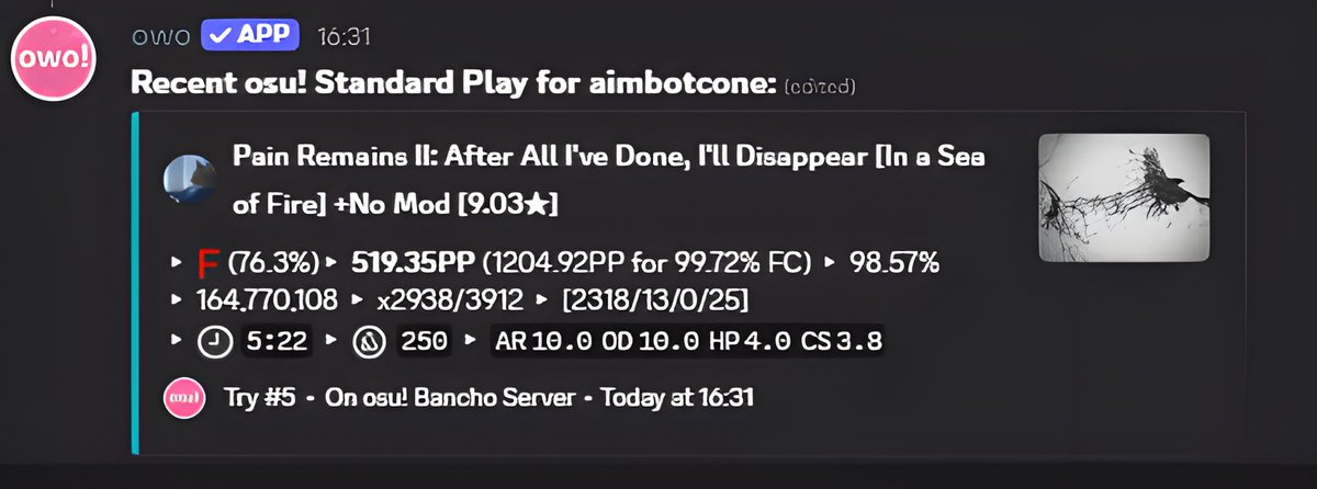 99.7% 3000 combo just too much for my heart on pain remains bro gg