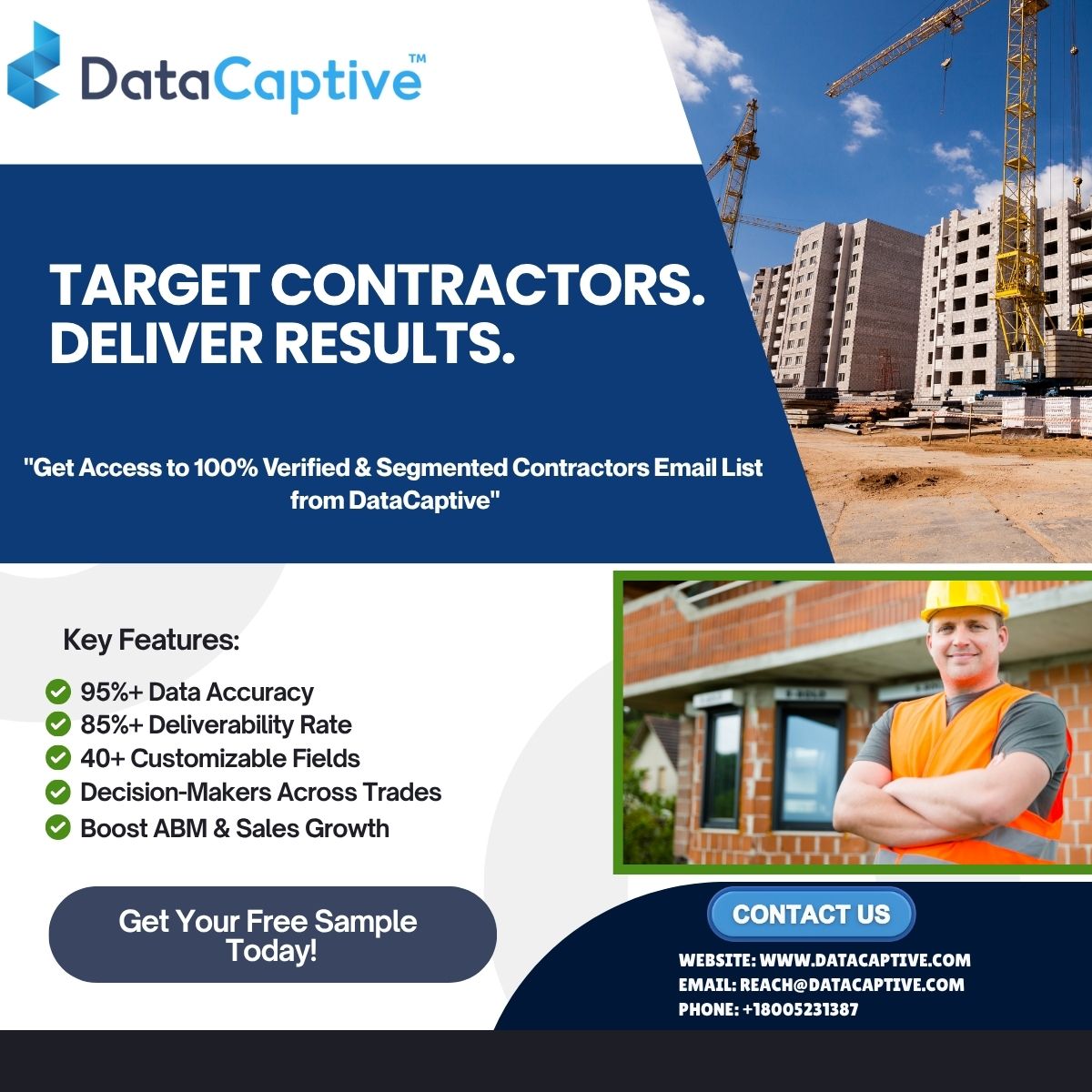 RubyMathew007's tweet image. 🚧 Target contractors with precision!

Access 100% verified, segmented contacts with DataCaptive’s Contractors Email List.

📩 85%+ deliverability
🧱 Boost B2B outreach

👉 Get your FREE sample today!-tinyurl.com/3uttmaf7

#ContractorsEmailList #LeadGen #EmailMarketing