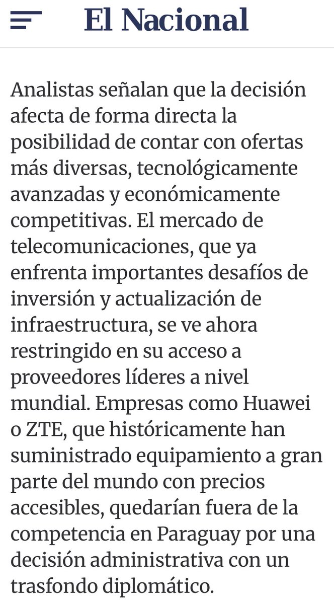 Ariel Basualdo (@aisman6) on Twitter photo Este es un tema súper importante del que no se está hablando
Otro negociado del <a href="/Miticpy/">MITIC Paraguay</a> en el que una vez más el primo Villate hace de las suyas 👇🏻
Excluyen a proveedores chinos porque Paraguay mantiene relaciones diplomáticas con Taiwán Este es un tema súper importante del que no se está hablando
Otro negociado del <a href="/Miticpy/">MITIC Paraguay</a> en el que una vez más el primo Villate hace de las suyas 👇🏻
Excluyen a proveedores chinos porque Paraguay mantiene relaciones diplomáticas con Taiwán