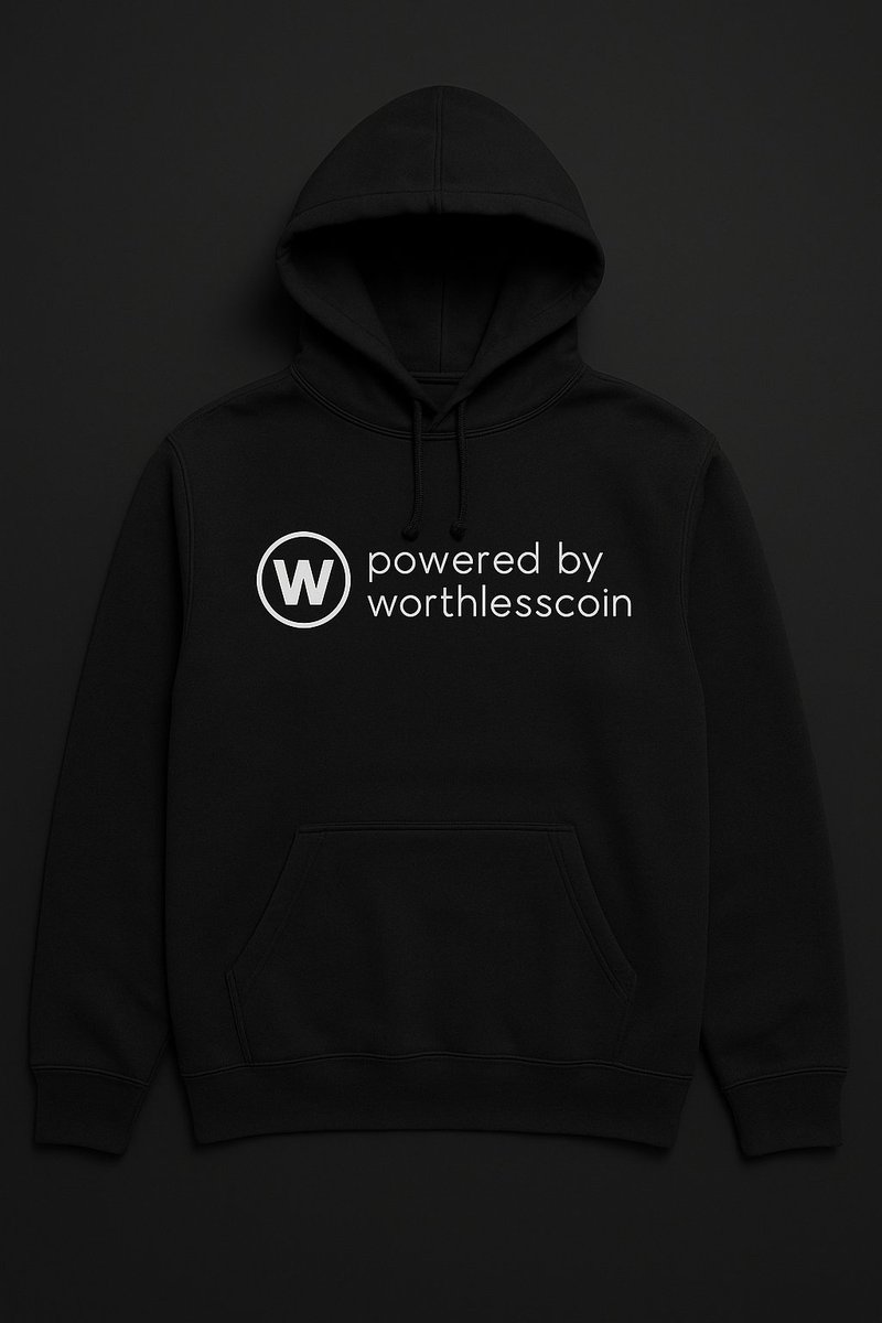 jacfosterr's tweet photo. Would you wear a “powered by WorthlessCoin” hoodie?

Asking for a friend with no budget, no inventory, and no clue.

#WORTHLESS https://t.co/Nn6muYbP9f