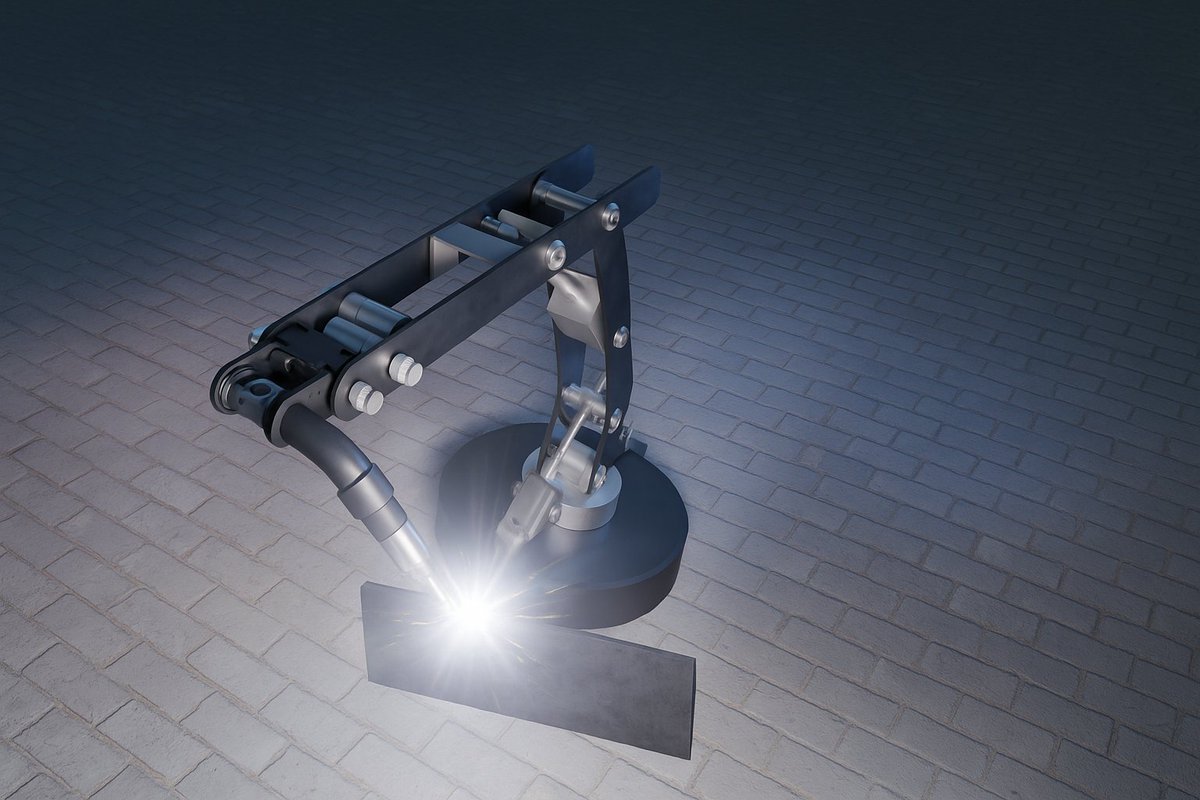 Was trying out Sora, and it did a pretty ok job, using my render, at making my robot arm weld :)