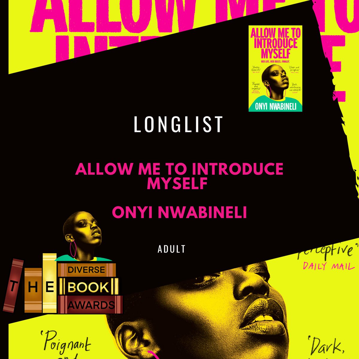 Oneworld Publications (@oneworldnews) on Twitter photo Allow Me to Introduce Myself has been longlisted for the <a href="/The_DBAwards/">The Diverse Book Awards</a>! π₯³π₯³
Congratulations to <a href="/OnyiWrites/">π’πππ πππβπ πππππ πππ.*</a> and the other longlistees! Allow Me to Introduce Myself has been longlisted for the <a href="/The_DBAwards/">The Diverse Book Awards</a>! π₯³π₯³
Congratulations to <a href="/OnyiWrites/">π’πππ πππβπ πππππ πππ.*</a> and the other longlistees!