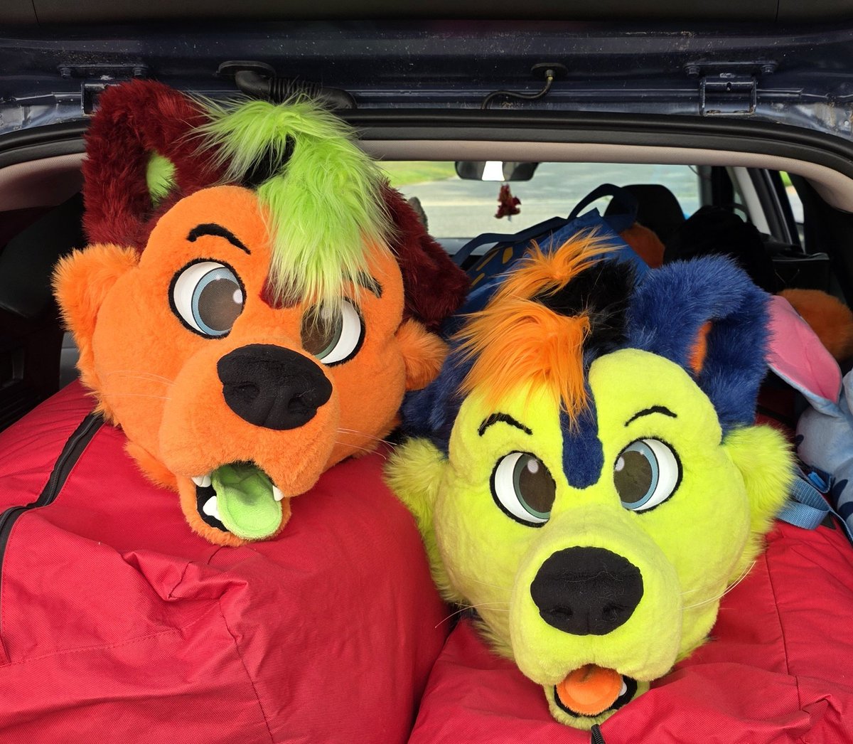 All packed up and ready for <a href="/canFURence/">CanFURence: Furries of the Wastes</a> this weekend! We both can't wait to bounce around and have a wonderful time! ❤️🧡💙💚