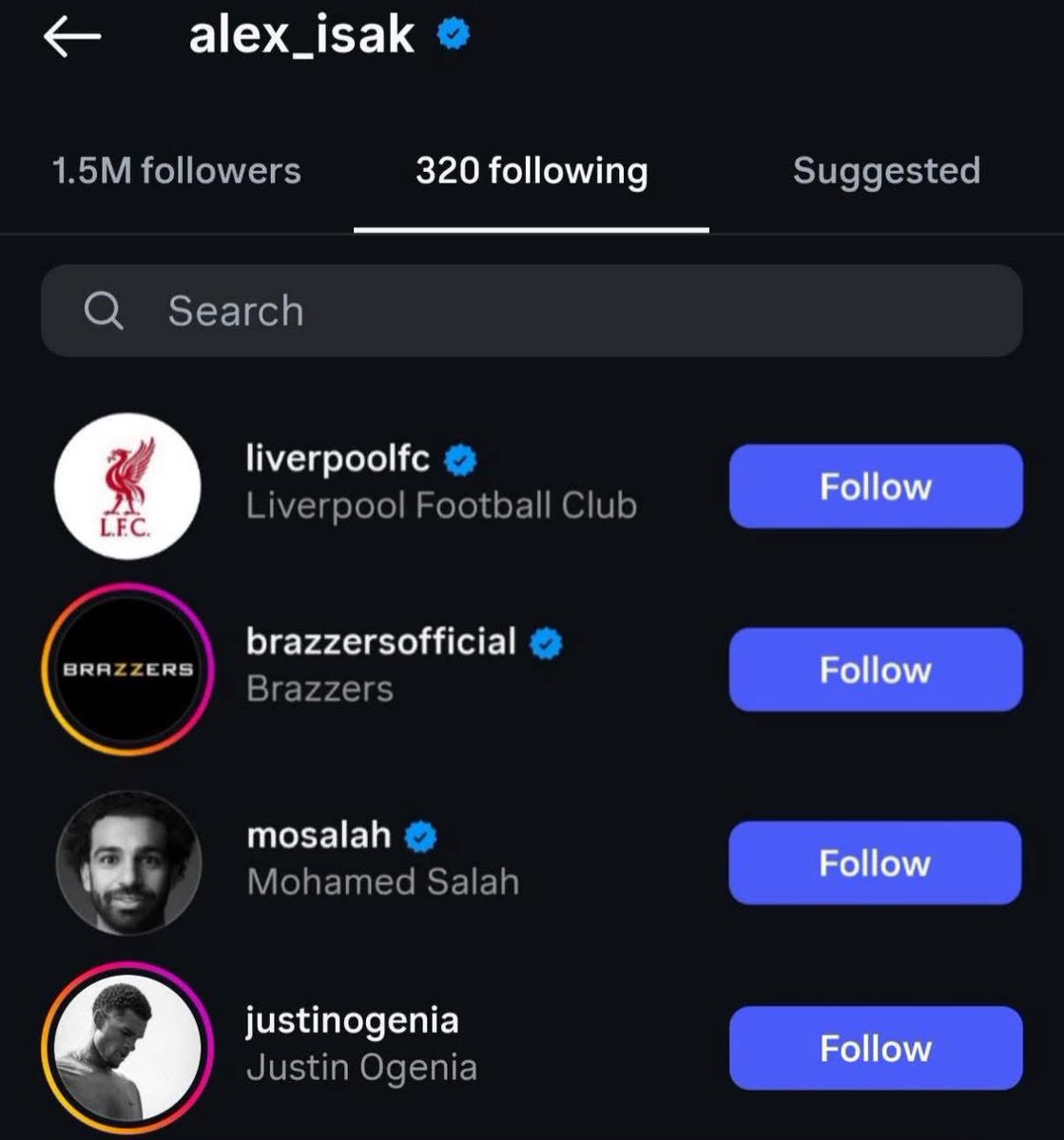 Isak has started following Liverpool…

Interesting 👀 #lfc