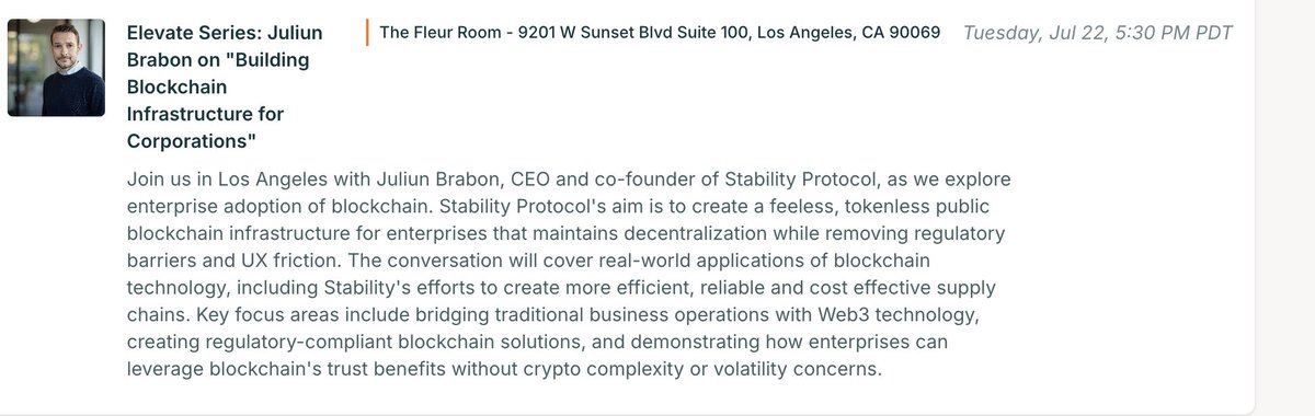 Last week, CEO Juliun Brabon spoke at a private event hosted by meetperry, a members-only investment club focused on alternative market opportunities.

The timing was perfect. We just released the STABILITY whitepaper on Proof Infrastructure, now available on our website.

In a