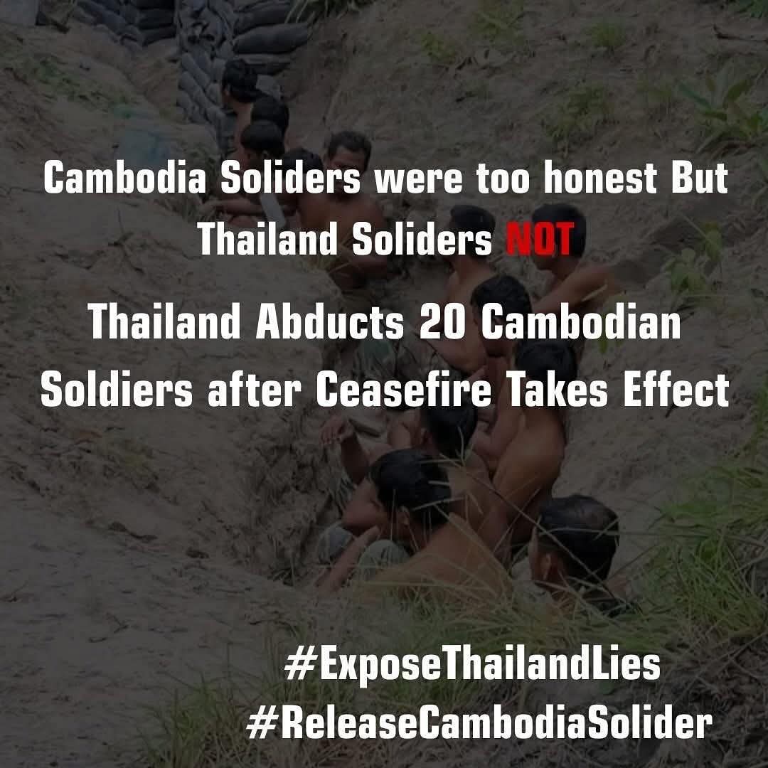 ounkanha862's tweet photo. Thailand violated the ceasefire agreement by arresting 20 Cambodian soldiers and shooting two who fell to the groundtheir conditions are still unknown whether dead Uniform against uniform but only one side fired in truth.

#ExsposeThailandLies https://t.co/istjvFLT9U