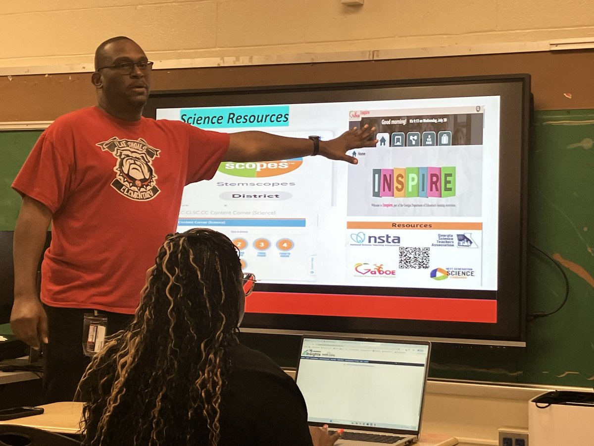 tanzy_kilcrease's tweet image. Excited to participate in the “Instructional Rotations” here at Flat Shoals Elementary @DeKalbSchools this morning!  Mr. Eddie King is sharing instructional resources for math and science instruction. Great information!  I’m excited about the Science @GaDOEScience Teacher Notes.