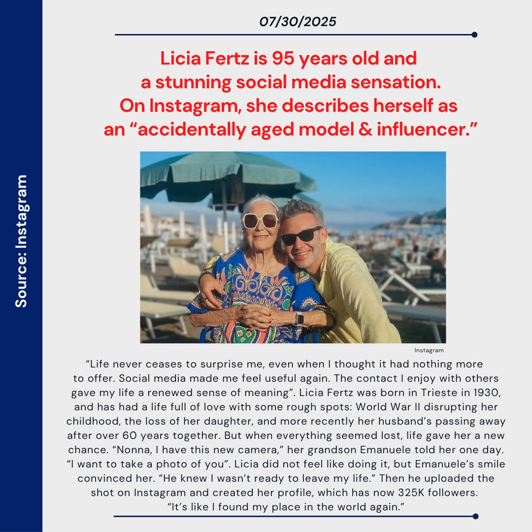 It's never too late! Licia Fertz, at 95, is a social media sensation - thanks to her stubborn grandson and a camera.
#nevertoolate #italianwomen #italianstories