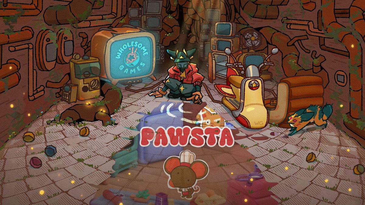 So grateful to announce that Pawsta 🐭 will be a part of the Wholesome Games Celebration along with a curation of other cozy games! ✨#cozygames