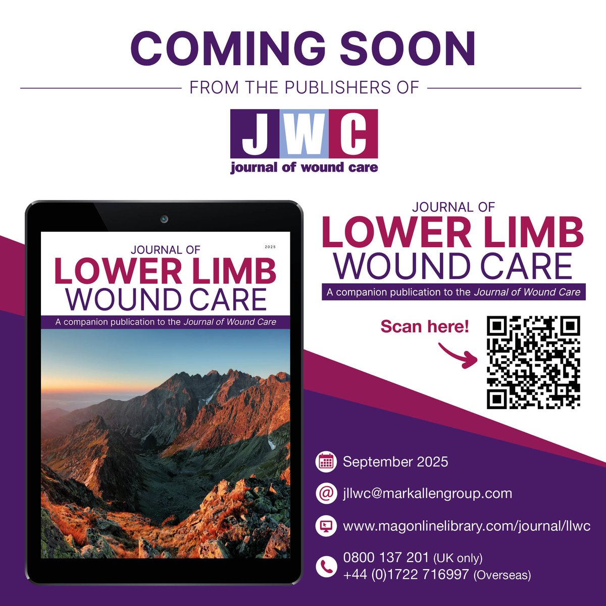 Journal of Wound Care (@jwceditor) on Twitter photo JLLWC serve a global, interdisciplinary audience, including podiatrists, surgeons, tissue viability nurses and limb-preservation teams.
Find out more: tinyurl.com/4fww8jnv
Submit your manuscript: tinyurl.com/ysmzaf6h
Commercial enquiries: emma.blick@markallengroup.com
(2/2) JLLWC serve a global, interdisciplinary audience, including podiatrists, surgeons, tissue viability nurses and limb-preservation teams.
Find out more: tinyurl.com/4fww8jnv
Submit your manuscript: tinyurl.com/ysmzaf6h
Commercial enquiries: emma.blick@markallengroup.com
(2/2)