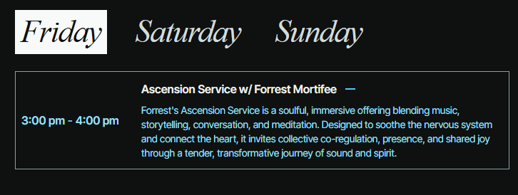 Paul Gadi (@polats) on Twitter photo Excited for FEST25! 🌳🏔️🎶 <a href="/FWBtweets/">Friends With Benefits</a>
For anyone there, join me Saturday 12:45 PM and let's re-imagine play x AI together 💃
Also looking forward to other talks from <a href="/Kernel0x/">Kernel</a> fellows <a href="/ForrestMortifee/">Ƒorrestᙢortifee.ꫀtׁׅh</a> <a href="/WhiteFlamingo88/">james 🌴</a> 🌱 Excited for FEST25! 🌳🏔️🎶 <a href="/FWBtweets/">Friends With Benefits</a>
For anyone there, join me Saturday 12:45 PM and let's re-imagine play x AI together 💃
Also looking forward to other talks from <a href="/Kernel0x/">Kernel</a> fellows <a href="/ForrestMortifee/">Ƒorrestᙢortifee.ꫀtׁׅh</a> <a href="/WhiteFlamingo88/">james 🌴</a> 🌱