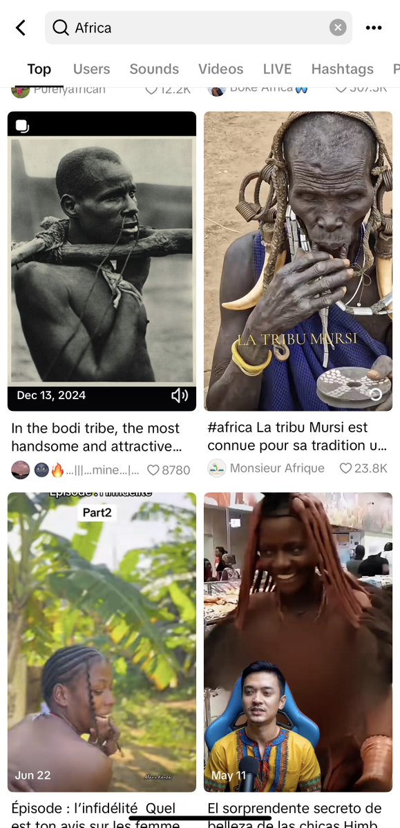 Heh! I’m in Pain! When you search “Africa” on TikTok, what you see is… horrifying.

Half-naked women. Tribal caricatures. Poverty. Chaos. And millions of views.
This is not just an algorithm glitch. It’s a digital mirror of colonial storytelling, dressed up in filters and