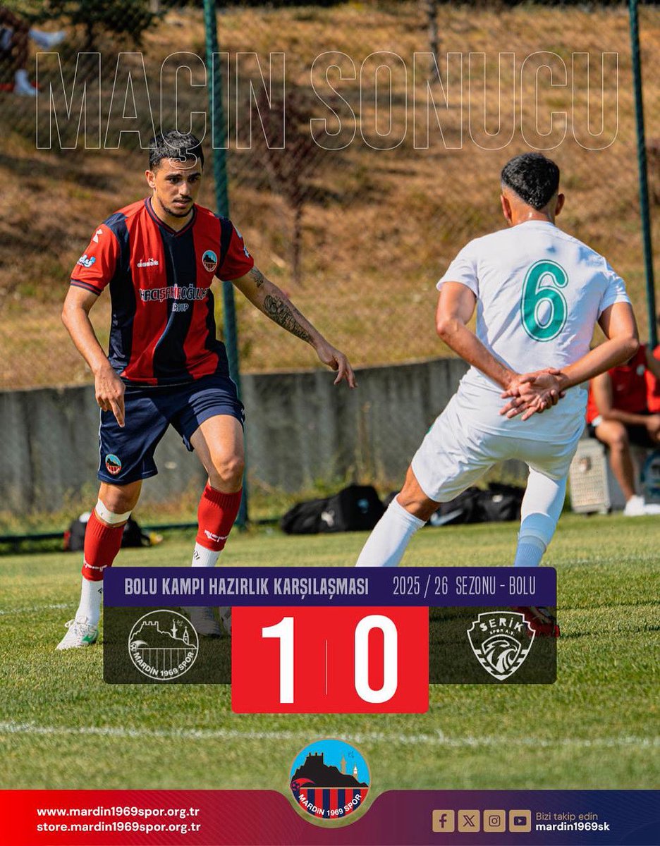 Mardin 1969 Spor’umuz Serik FK ile oynadığı hazırlık maçında 1-0 galip ayrıldı❤️💙