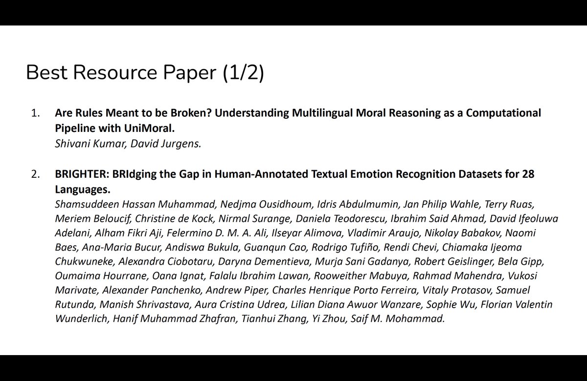 Best Resource Paper (1/2) #ACL2025NLP