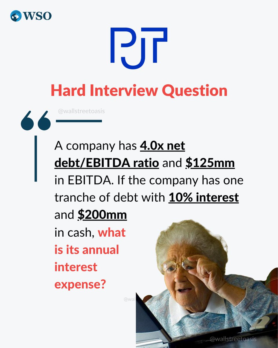 How would you answer this?🙂 👇
🎯 Break into High Finance Now. Join our students who've secured top positions in leading firms like Morgan Stanley, McKinsey, Lazard, Citi Bank, BCG, Goldman, KKR, and many more. Apply to WSO Academy Now >>> 👉 wallstreetoasis.pulse.ly/qddbq5s5rn

✅20+ Mock