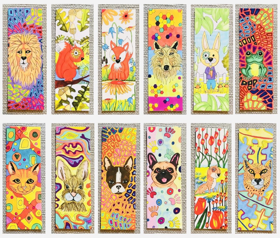 ACanvasaDay's tweet image. The ideal gift for your avid reader, to say thank you, or just because...
Printed on high gloss 400 gsm card.
£1.50 each
Any 4 for £5
All 12 for £12, inc limited edition, double sided, fox* only available in full set.

DM me with your choices &amp;amp; I'll list them for you!
#bookmarks