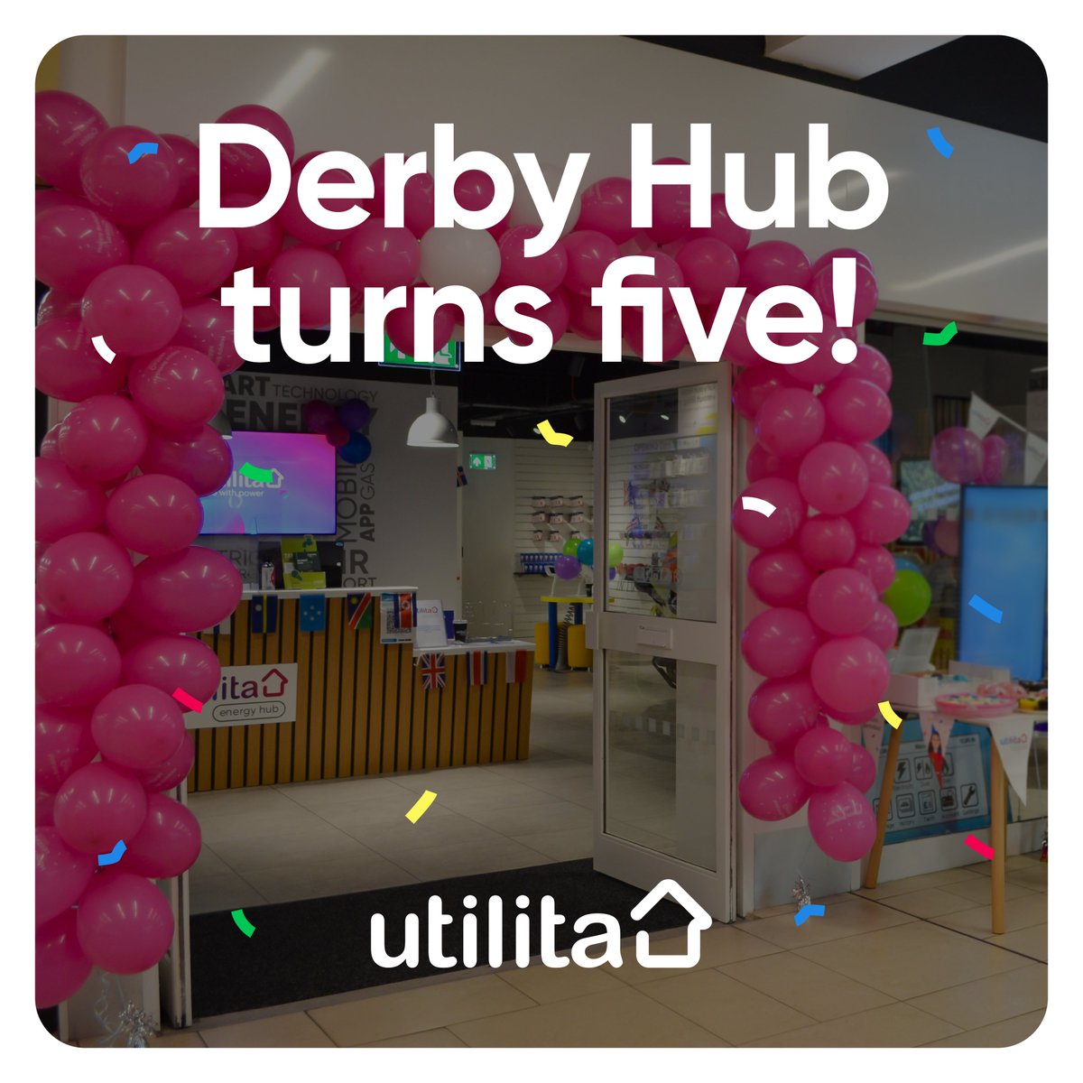 UtilitaEnergy's tweet photo. HAPPY BIRTHDAY DERBY HUB 🎊

Five year's ago, we opened the doors of our Derby #UtilitaEnergyHub - giving more people the chance to speak to our Energy Experts face-to-face 🥳

Look back at our grand launch at https://t.co/yYK1EdQu99 https://t.co/8mDXuNtxZF