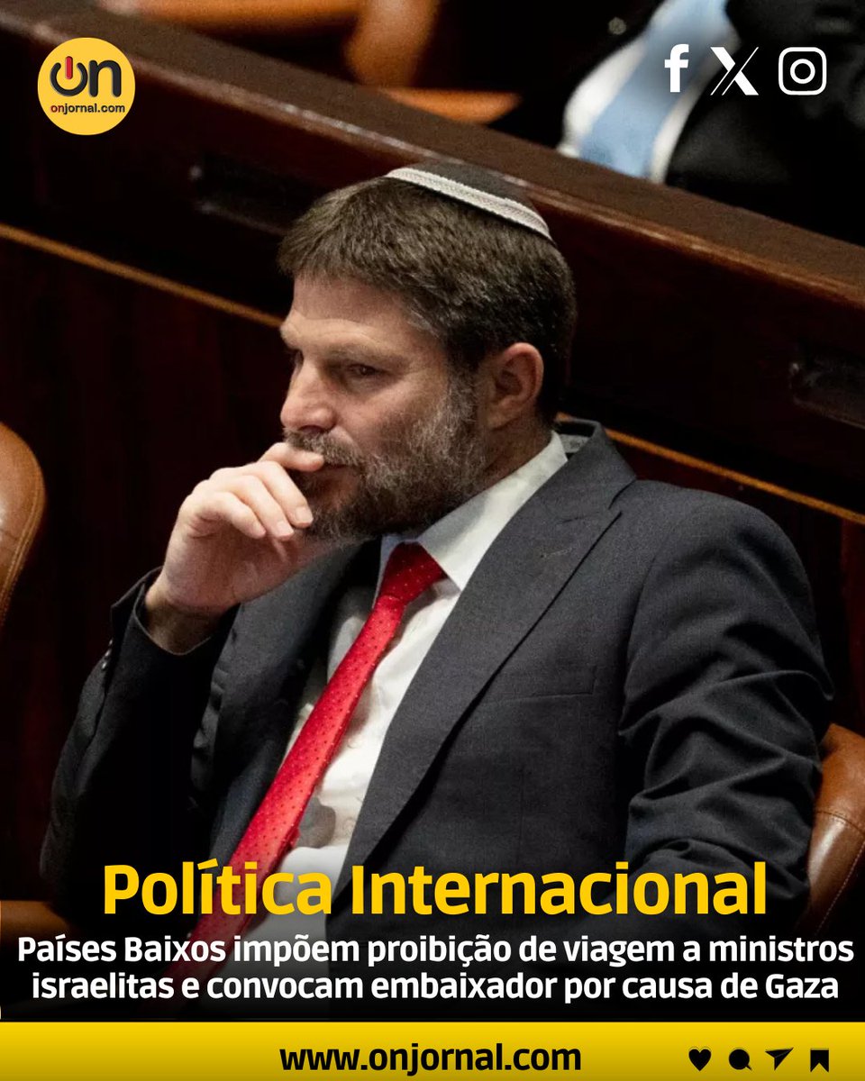 Onjornal1's tweet image. A #proibição visa dois #ministrosisraelitas de #extremadireita que apoiam o movimento dos colonos #israelitas, a continuação da #guerra e a "#emigraçãovoluntária" dos #palestinianos.

Acesse:onjornal.com/site/noticia/p…
