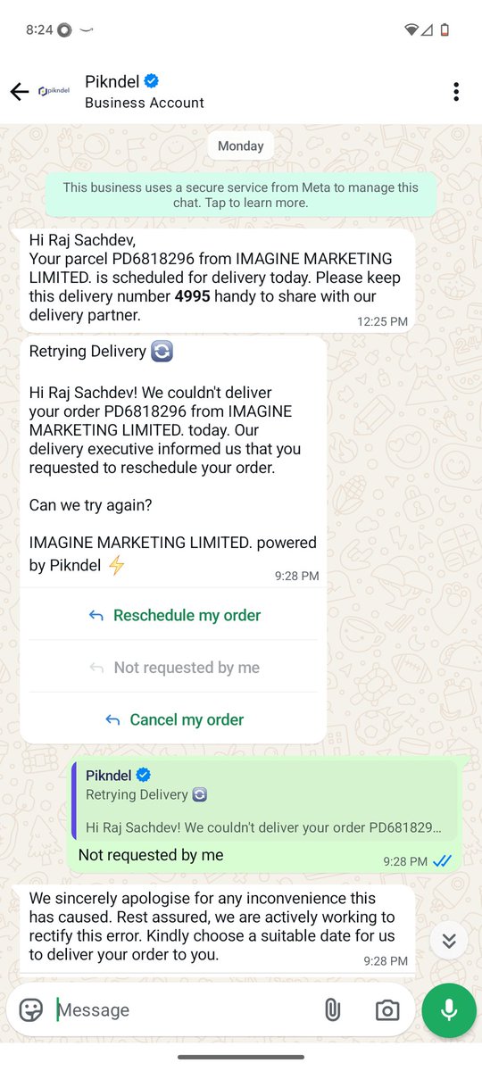 RajSachdev451's tweet photo. @ShiprocketIndia @ShiprocketCare @RockWithboAt ordered neckband in 1day delivery on 25July. I haven't received my parcel &amp; everyday since 25July I'm getting msg that the product is out for delivery and without even trying to deliver, it says reattempting requested by me. https://t.co/7xlDLDUlsP