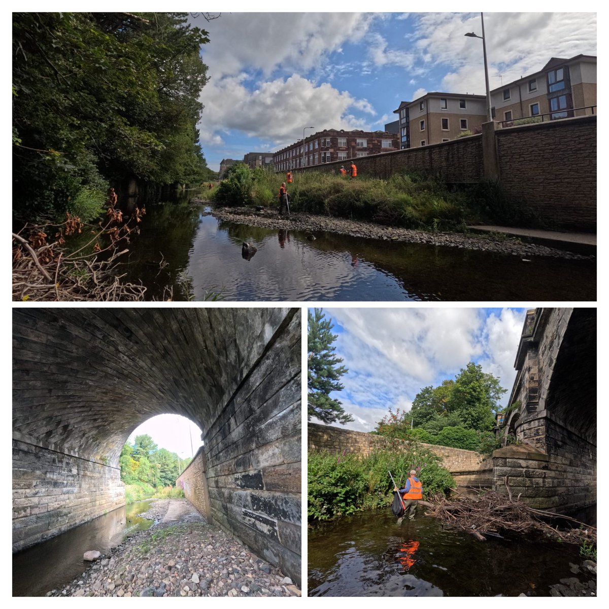 WOLCT's tweet image. A good wednesday wade from Canonmills to Redraes tunnel.

11 volunteers out with staff removing rubbish and Himalayan balsam from the banks.  Keeping the river  healthy and protecting the biodiversity from invasive species taking over

#inns @Edinburgh_CC