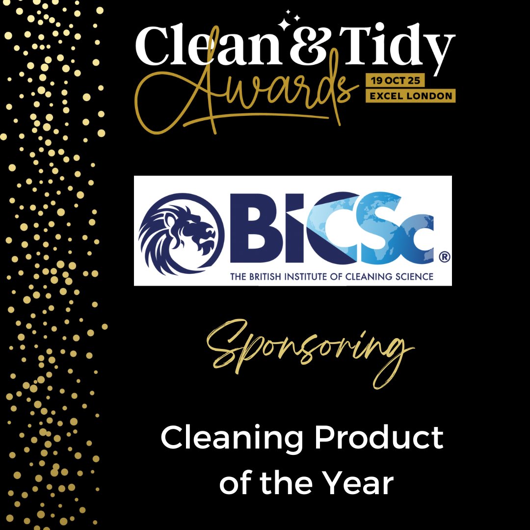 BICSc_UK's tweet image. We’re proud to announce that BICSc is an official sponsor of the Clean &amp;amp; Tidy Awards 2025, sponsoring the Cleaning Product of the Year category – celebrating innovation and excellence. 
Good luck to everyone who entered — we can’t wait to see you there! 
#BICSc