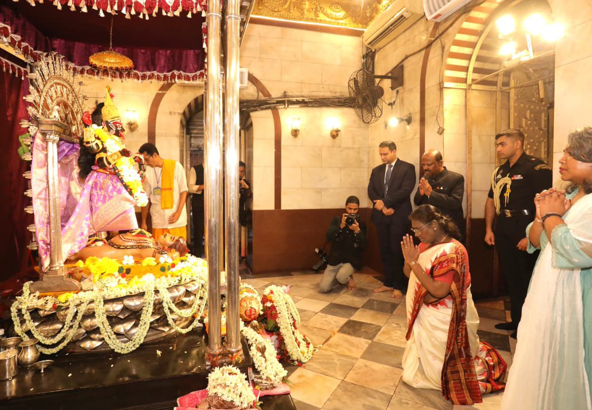Madam President is a proud Hindu.

This once again destroys the propaganda that Dalits-Tribals have no right to enter Hindu temples. They are as much Hindus as anyone else.