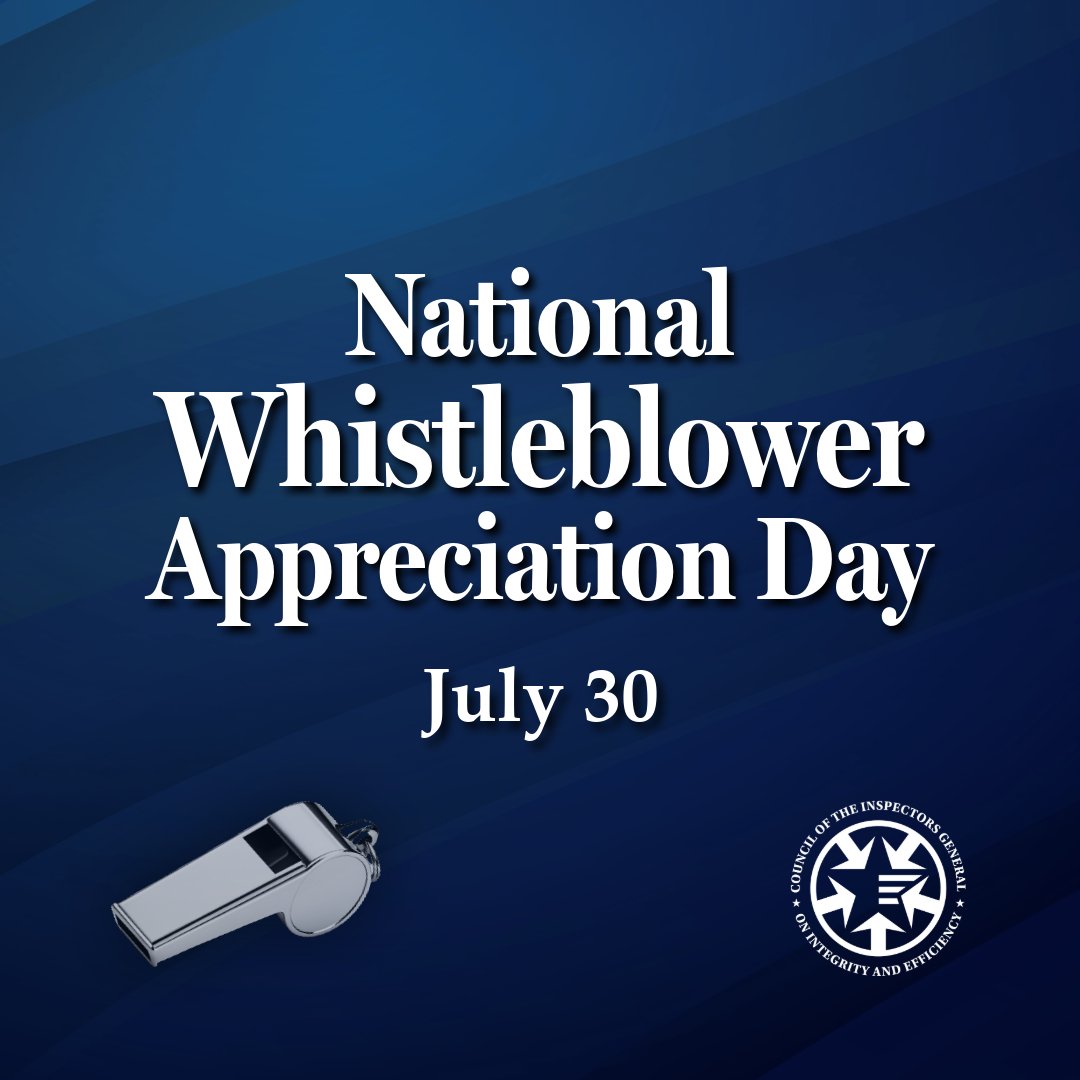 SSA OIG joins our fellow oversight agencies in celebrating National Whistleblower Appreciation Day. Today serves as a reminder of the important role #whistleblowers play in exposing fraud, waste, and abuse. Read our press release: ow.ly/xK9M50WxloS