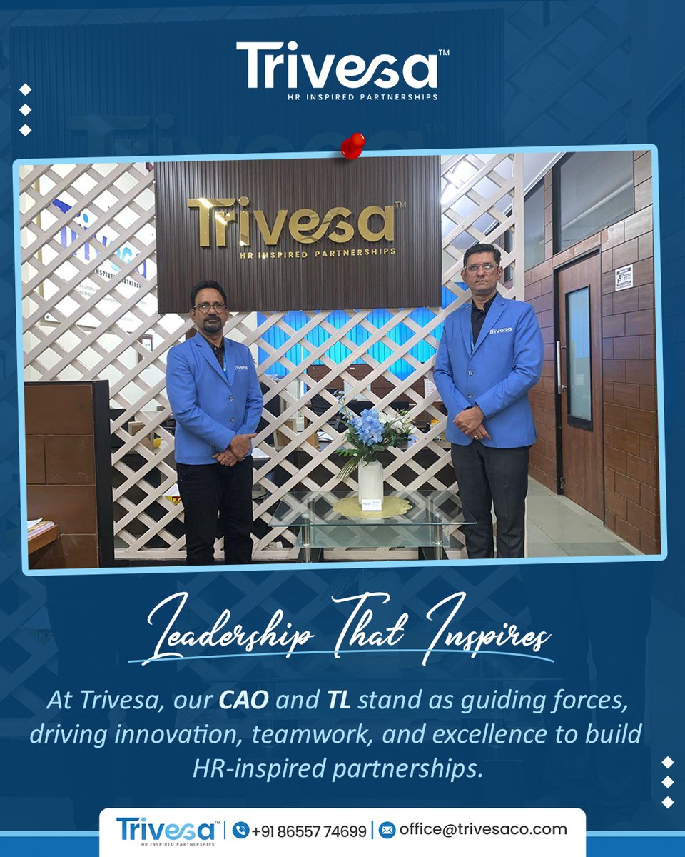 Trivesaco's tweet photo. 💼 At Trivesa, strong leadership shapes our journey.
With our CAO and TL leading the way, we continue to build HR‑inspired partnerships that make a difference.✨ https://t.co/ExRNhr35AM