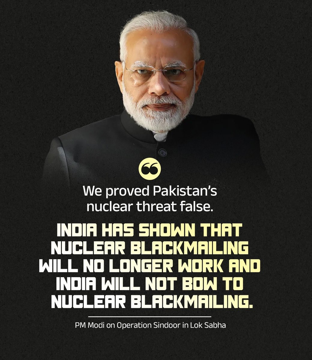 KhubChandbjpchd's tweet image. Nuclear blackmailing will no longer work... 

Full speech of PM Modi 👉🏻 bitly.cx/SU3A
#PMModiInLokSabha 
@BJP4Bihar @BJP4Chandigarh @BJP4UP