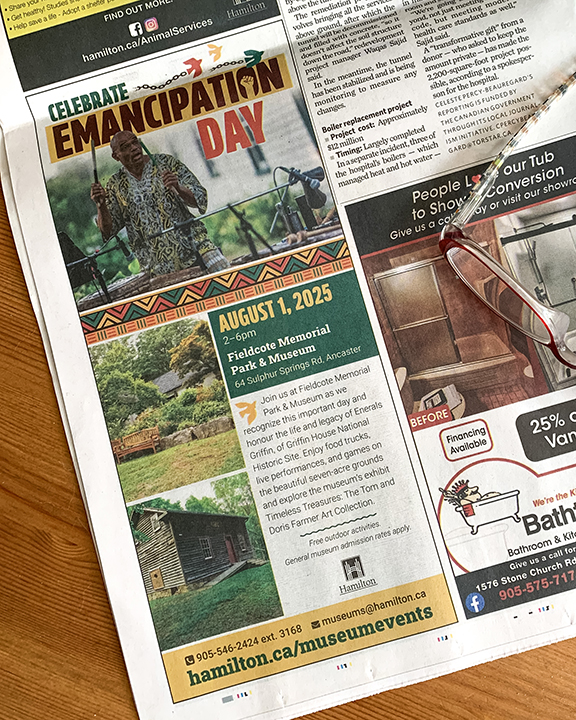 Join us Friday August 1 at Fieldcote Memorial Park &amp; Museum for Emancipation Day!🎉 Enjoy food trucks, live performances, and games as you celebrate the abolition of slavery across the British Empire. We created this Spectator ad for Hamilton Civic Museums to highlight the...