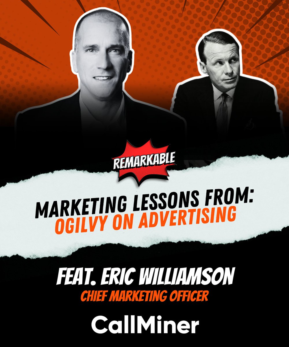 CallMiner, Inc. (@callminer) on Twitter photo CallMiner CMO Eric Williamson joined <a href="/ianfaison/">Ian Faison</a> on the Remarkable podcast to discuss the power of brand and the lasting influence of David Ogilvy's "Ogilvy on Advertising.”
Listen now. 🎧👇
caspianstudios.com/remarkable-epi… CallMiner CMO Eric Williamson joined <a href="/ianfaison/">Ian Faison</a> on the Remarkable podcast to discuss the power of brand and the lasting influence of David Ogilvy's "Ogilvy on Advertising.”
Listen now. 🎧👇
caspianstudios.com/remarkable-epi…