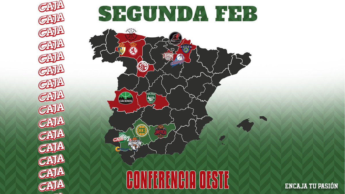 caja87basket's tweet image. 🗺️ 𝐘𝐚 𝐜𝐨𝐧𝐨𝐜𝐞𝐦𝐨𝐬 𝐧𝐮𝐞𝐬𝐭𝐫𝐚 𝐡𝐨𝐣𝐚 𝐝𝐞 𝐫𝐮𝐭𝐚

Volvemos a estar encuadrados en la Conferencia Oeste de la #SegundaFEB y estos serán nuestros trece rivales.

Además, debutaremos en la #CopaEspañaFEB donde nos esperan tres equipos andaluces.

#VamosInsolacCaja87