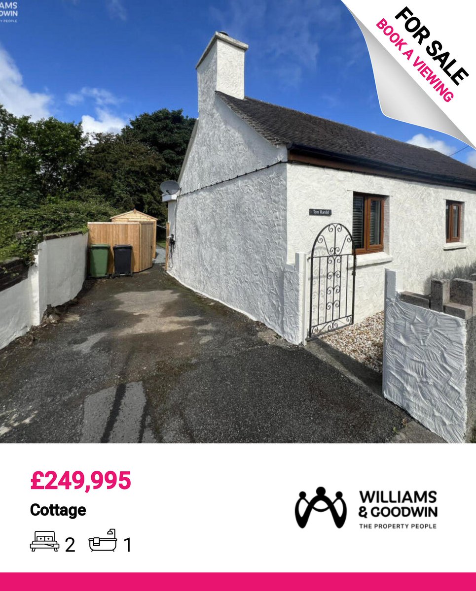 Pentre Berw, Gaerwen, Anglesey, LL60
For Sale: £249,995
Charming 2-Bed cottage in Pentre Berw with modern comforts, wood burner, enclosed garden, EV charging. 
01248 75 1000 tppuk.com/estate-agents/… #WilliamsGoodwin #YnysMôn #MovingHome