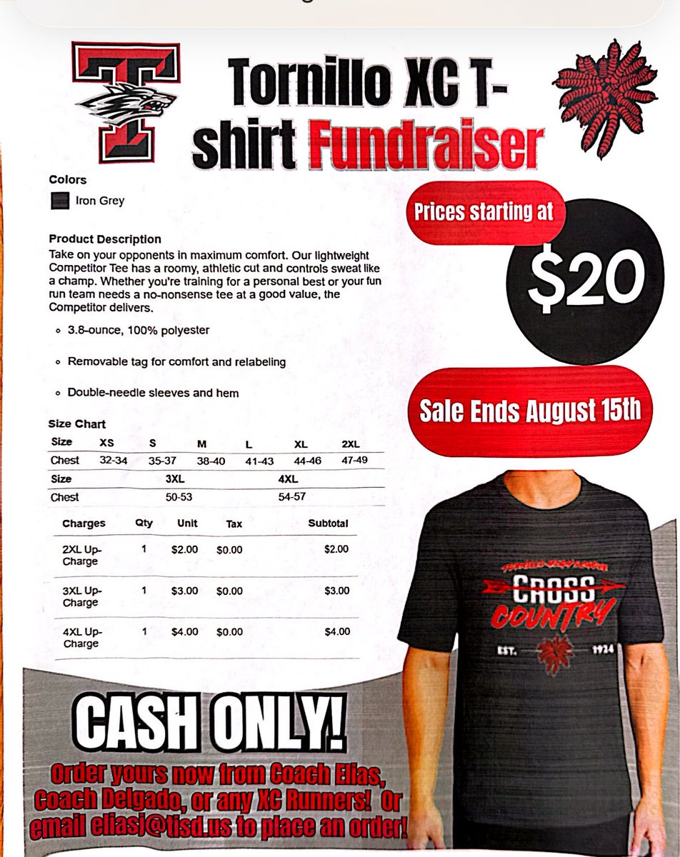 🐾🐾Yeah! Don’t forget to purchase this year’s Tornillo Cross Country shirt! See Coach Elias for more information!🏃🏻‍♀️🏃🏻‍♂️#TISDProud