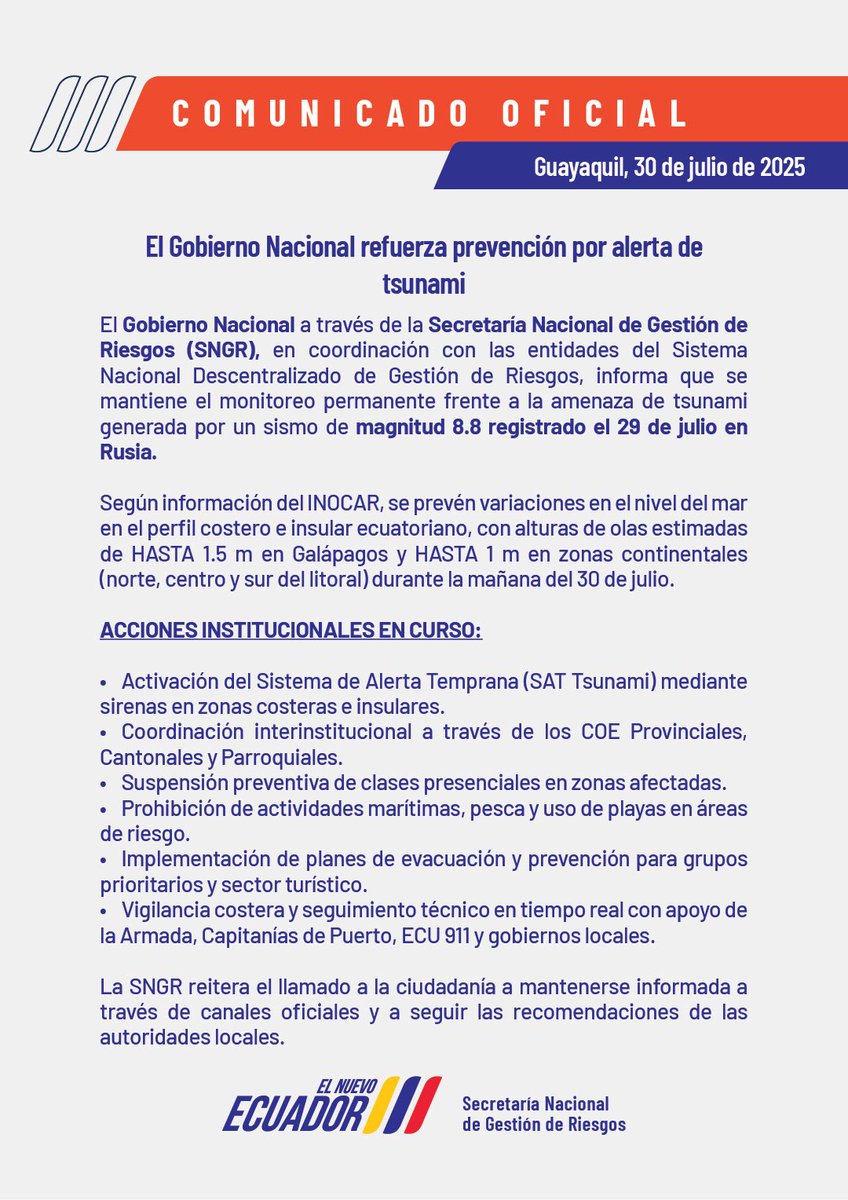 A la ciudadanía y medios de comunicación: