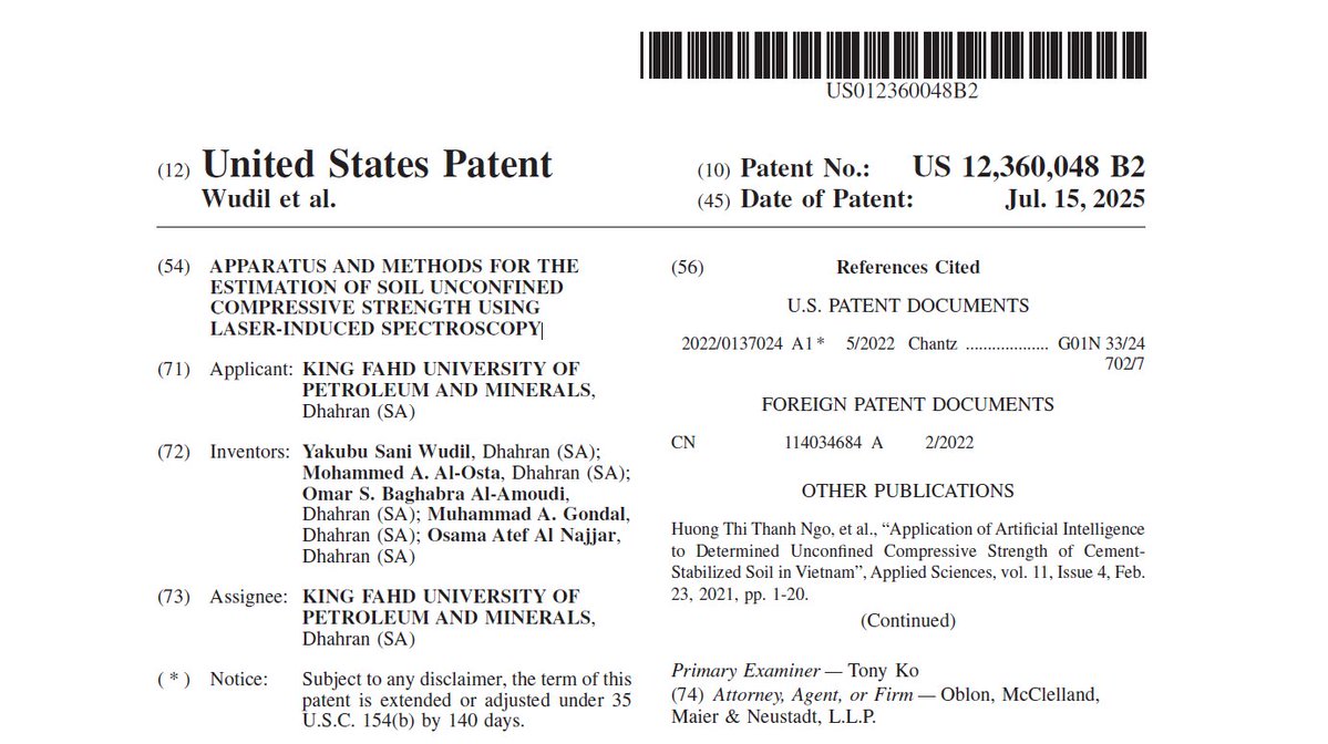 I’m pleased to announce that we have been granted a United States patent for our recent invention. Our team developed an innovative method that combines laser-induced breakdown spectroscopy with machine learning to accurately predict key soil properties, including:

1/
