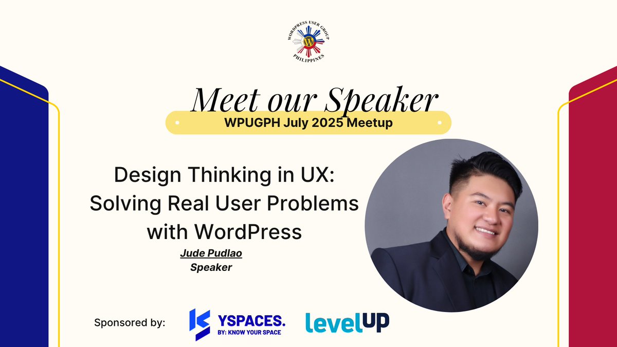 📷 Relive the inspiration!
We’re proud to share Mr Jude Pudlao 's talk from our July 12 WPUGPH Meetup, now live on WordPress.tv

📺 Watch here: wordpress.tv/2025/07/26/des…