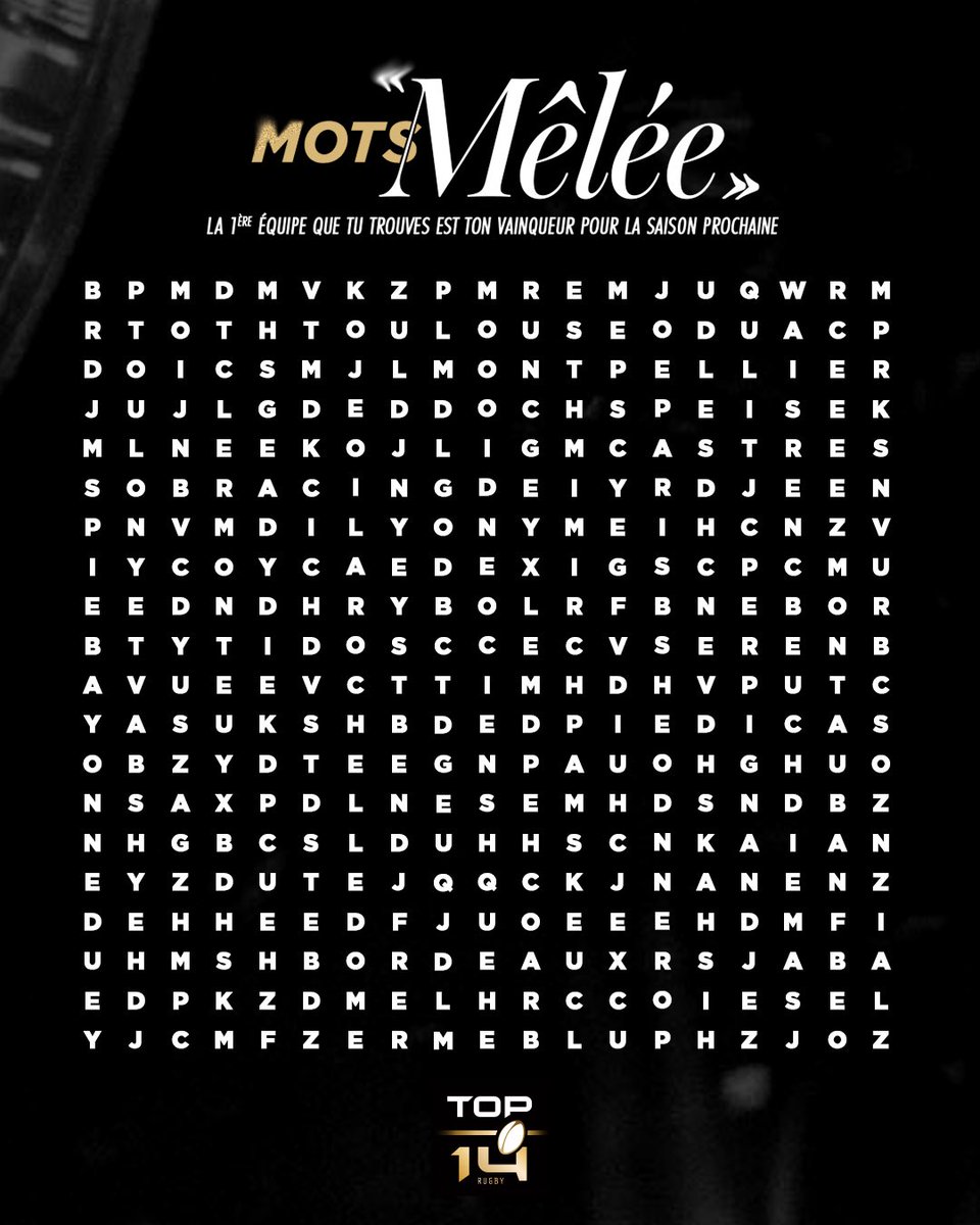 La 1ʳᵉ équipe que tu trouves remportera le Bouclier de Brennus cette saison 🔎
Donne-nous ta réponse👇 #TOP14