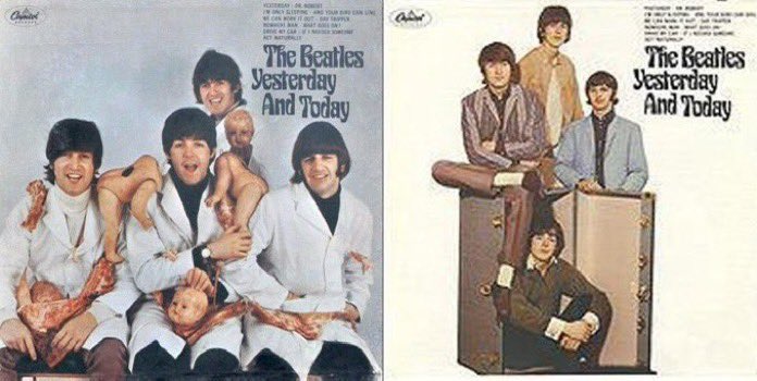 Jul30,1966 The Beatles start a 5wk run at #1 on the US album chart with "Yesterday And Today" their 8th #1 LP. The original Butcher Cover caused a controversy; so Capitol Records issues an apology, pasting a new cleaner image over the previously printed 750k copies