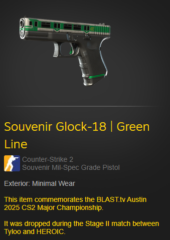 CrippleCorps's tweet photo. 🎉 CS2 GIVEAWAY TIME! 🎉
Win a Souvenir Glock-18 | Green Line (Minimal Wear) 💚🔫
To enter:
1️⃣ Like this tweet ❤️
2️⃣ Follow me ✅
Winner picked at 100 followers! 🚀
Don't miss your chance for a FREE skin! #CS2 #Giveaway #CounterStrike #Glock18 #CS2Skins #FreeSkins https://t.co/jfGwIAi4xY