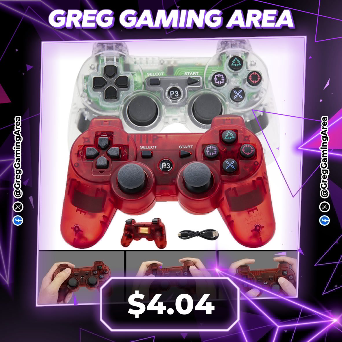 GregGamingArea's tweet image. GET YOUR GAME ON! 🎮⚡
🎮 PS3/PC Wireless Gyro Vibe Controller
💵 $4.04
🔗 s.click.aliexpress.com/e/_om8RYVf
#GamingLife #PS3Controller #PCGaming