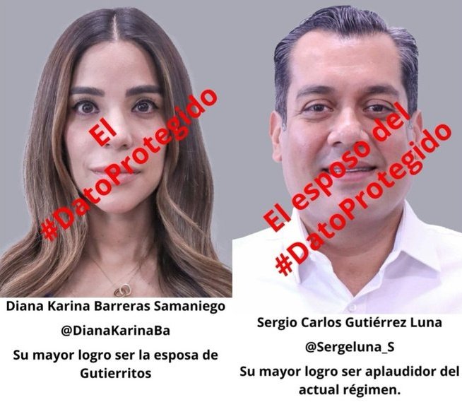 Teresa Hernández B (@terehernandezb) on Twitter photo Hoy me uno a la petición
"México unido por la libertad de expresión"
NO NOS CALLARÁN
👍
Ni el #DatoProtegido Ni el #GutierritosCOBARDE
<a href="/DianaKarinaBa/">Diana Karina Barreras</a>
<a href="/Sergeluna_S/">Sergio Gutz. Luna</a>
#DatoProtegidoCHTPM #DatoProtegidoChatpm Hoy me uno a la petición
"México unido por la libertad de expresión"
NO NOS CALLARÁN
👍
Ni el #DatoProtegido Ni el #GutierritosCOBARDE
<a href="/DianaKarinaBa/">Diana Karina Barreras</a>
<a href="/Sergeluna_S/">Sergio Gutz. Luna</a>
#DatoProtegidoCHTPM #DatoProtegidoChatpm
