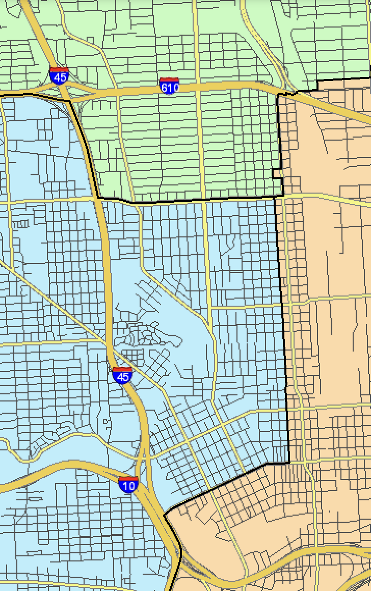 xroblockx's tweet photo. The proposed Trump gerrymander cuts the Near Northside into 3 different congressional districts. @LaCongresista 's #TX29 will now end at Cavalcade, only include Lindale Park and North Lindale. North Central and I will be cut into CD7, which stretches into Fort Bend County... https://t.co/Z60X6w9sFK