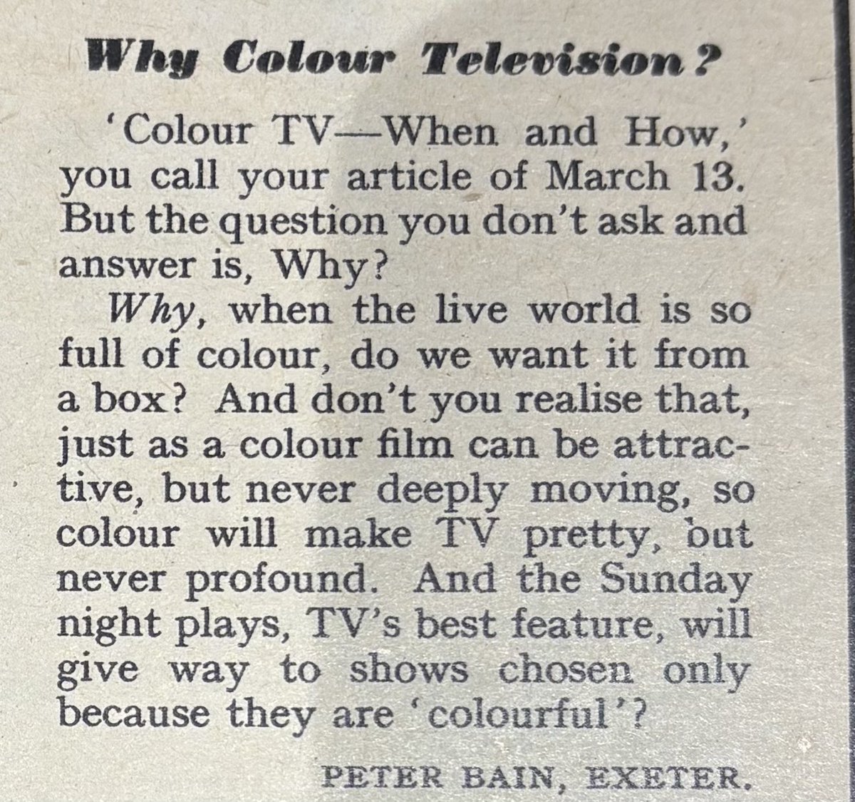 Why Colour Television ? [1954]