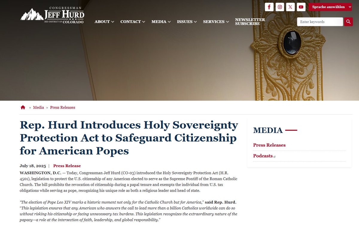 Historic day when <a href="/RepJeffHurd/">Rep. Jeff Hurd</a> raises awareness about the problems of CBT &amp; FATCA with the example of the Pope

Thanks for moving this very serious issue in the public domain!

cc <a href="/WaysMeansCmte/">Ways and Means Democrats</a> <a href="/WaysandMeansGOP/">Ways and Means Committee</a>